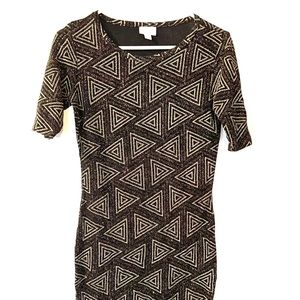 LulaRoe XS dress black and gold